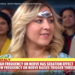 Katie: CEFALY Is Life Changing a woman wearing on a CEFALY device for migraine treatment and prevention on Good Morning America