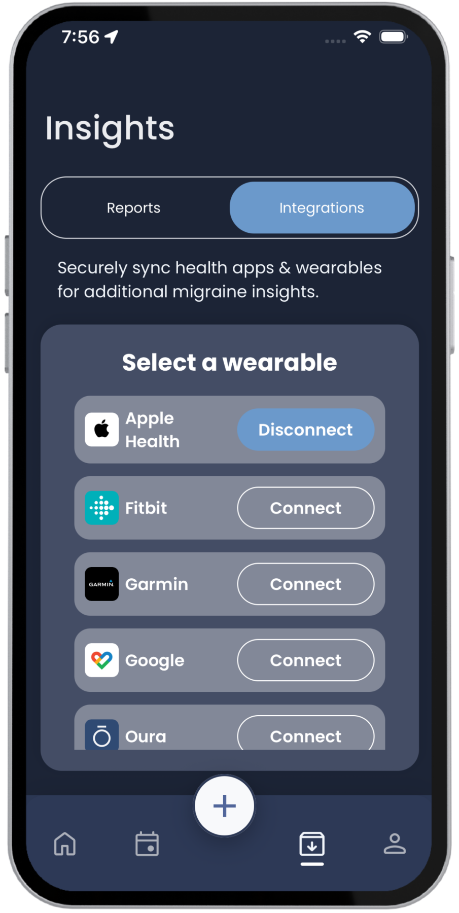 Cefaly app screen showing acute migraine relief treatment mode.